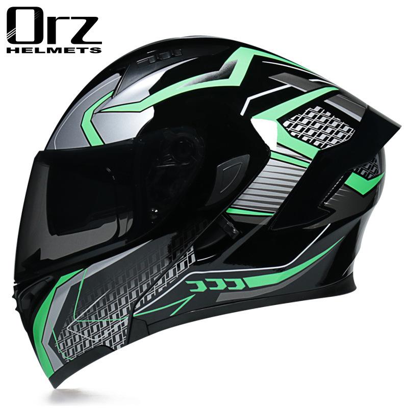 Motorcycle Helmets Men's and Women's Unveiling Helmets Full Helmets Tail Rider Bluetooth Locomotive Men's and Women's Winter Personality Electric