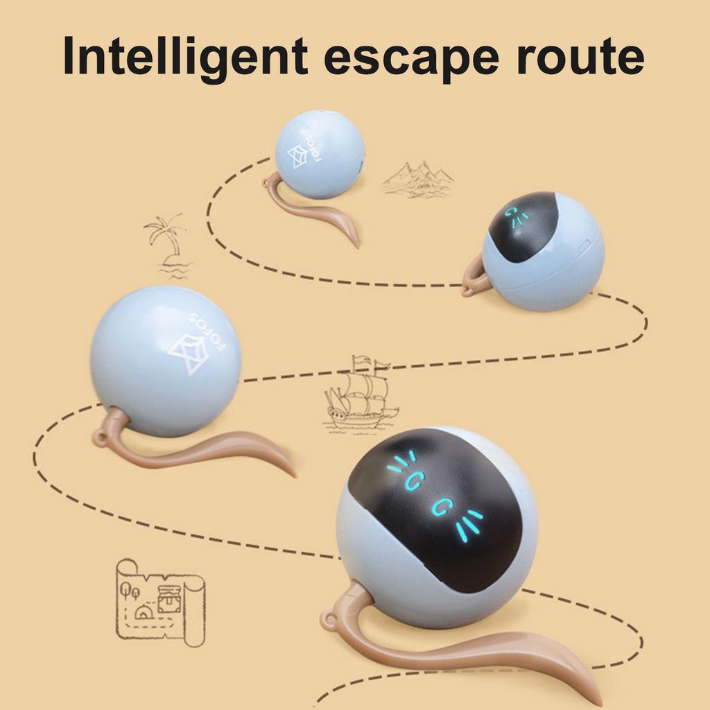 Interactive Cat Ball Toy, Can Make Sounds, Fun, Automatic Rolling Ball, With Furry Ball Toy, Small Mouse Tail, Rechargeable