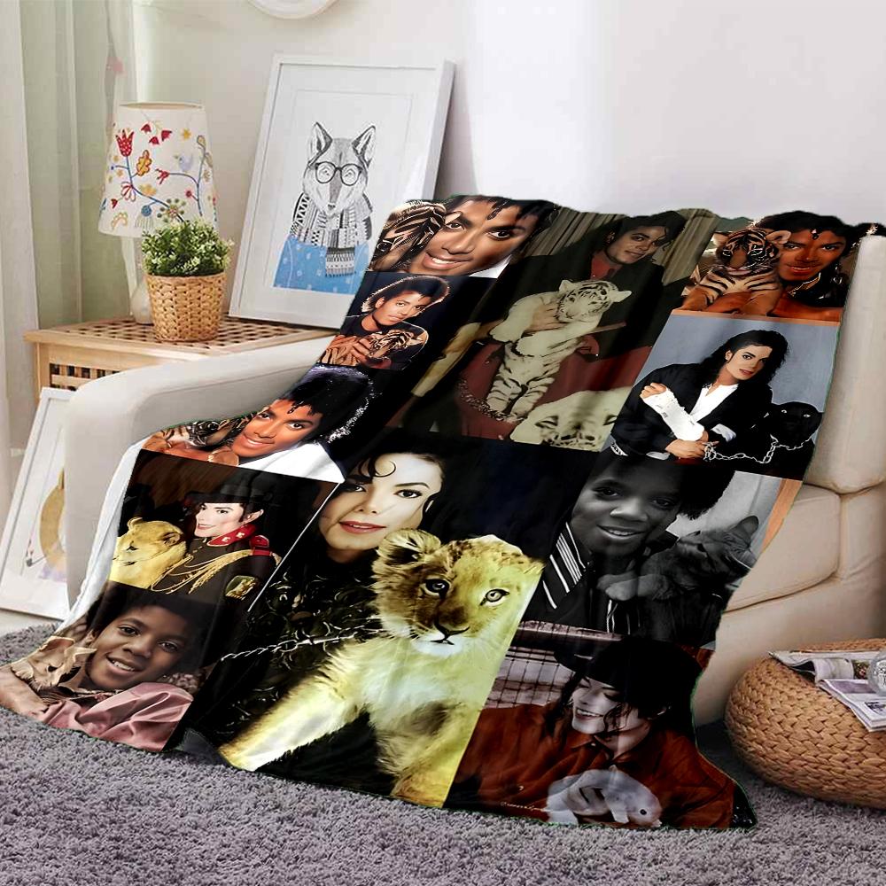 1Pc Michael Jackson'S Animal Collage Blanket Soft Throw Blanket For Home Bedroom Bed Sofa Travel Office Solid Christmas Blanket