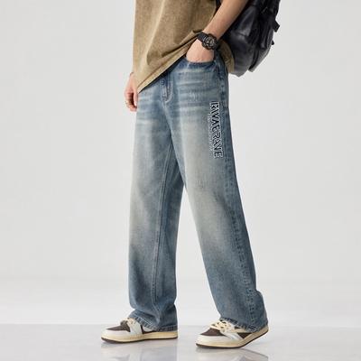 Летние джинсы в американском ретро-стиле, брюки нового фасона, прямые, свободные, широкие, повседневные