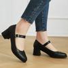 Fashion Spring High-heeled Shoes Women Buckle Thick High Heels Platform Mary Janes Ladies Pumps Footwear Vintage Party Wedding Pumps