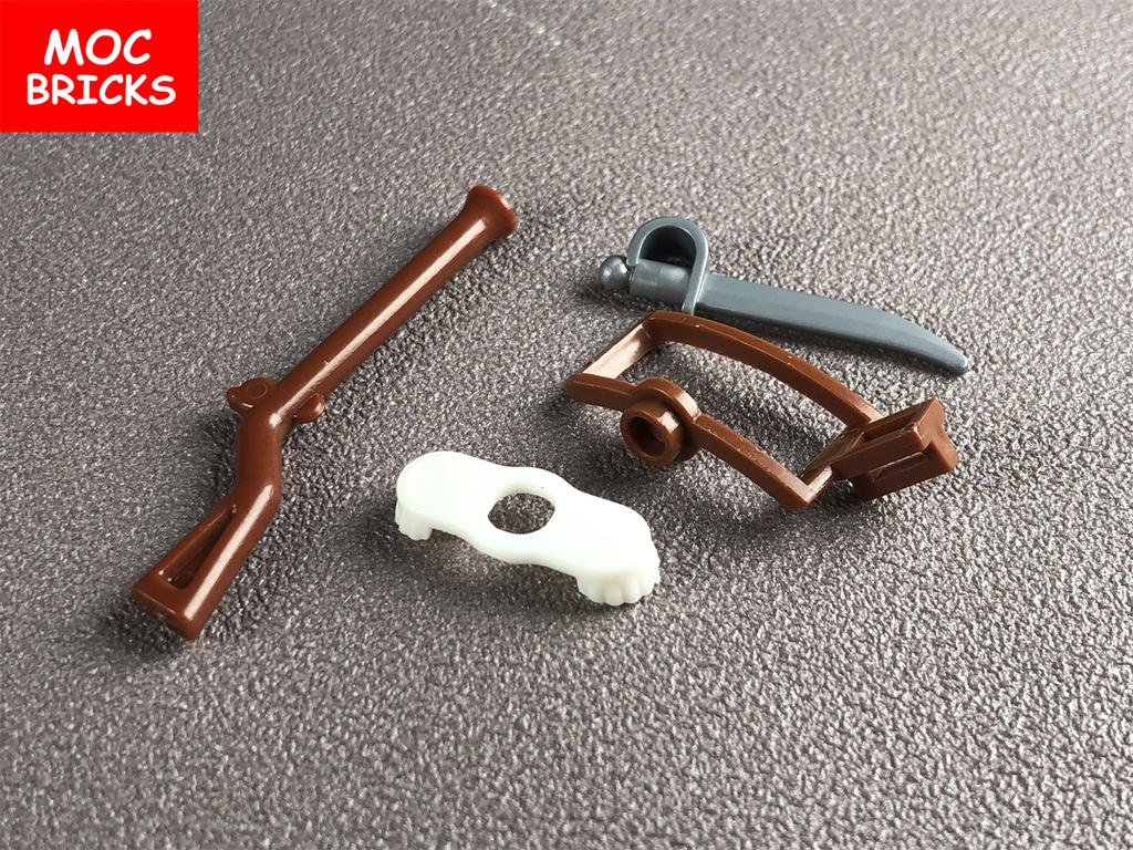Нетоксичные 6Наборов/Партия Moc Кирпичи Пиратский Мушкет с Замком Имперский Солдат Оружие Пистолет 2561 Образовательные Фигурки Блоки Детские Подарки Куклы