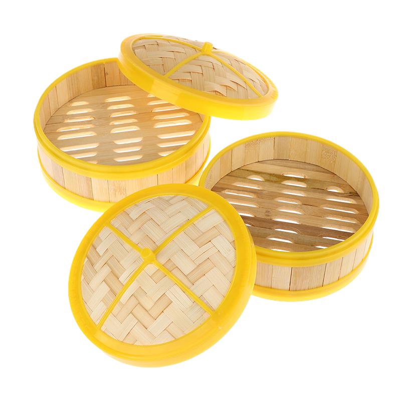 1 шт. 5-6,5 дюймов Готовьте липкий рис Приготовление китайской еды Ручная работа Пароварка-корзина с крышкой Бамбуковая кухонная посуда Пароварка для пельменей