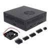 N506 Metal Case- Box for Orange Pi 5 Cooler Radiator- Box Support M2 NVMe SSD 2280 with 5V Cooling Fan 5 Heatsinks