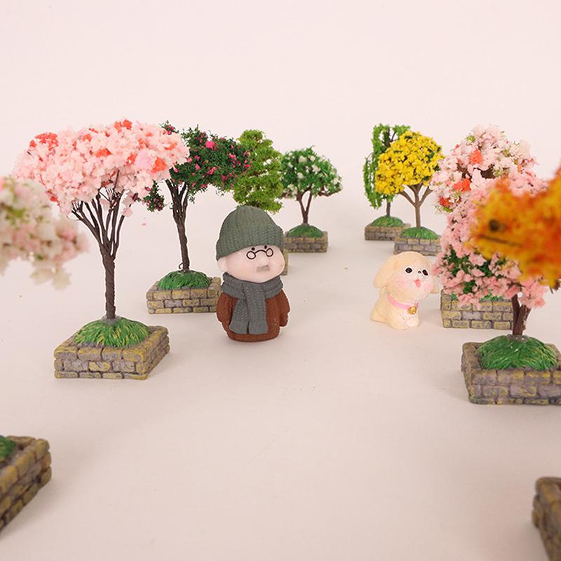 1 шт., аксессуары для домашнего сада, мини-модель дерева, кукольный домик, украшения для сада фей, миниатюры, микроландшафт, фигурка из смолы