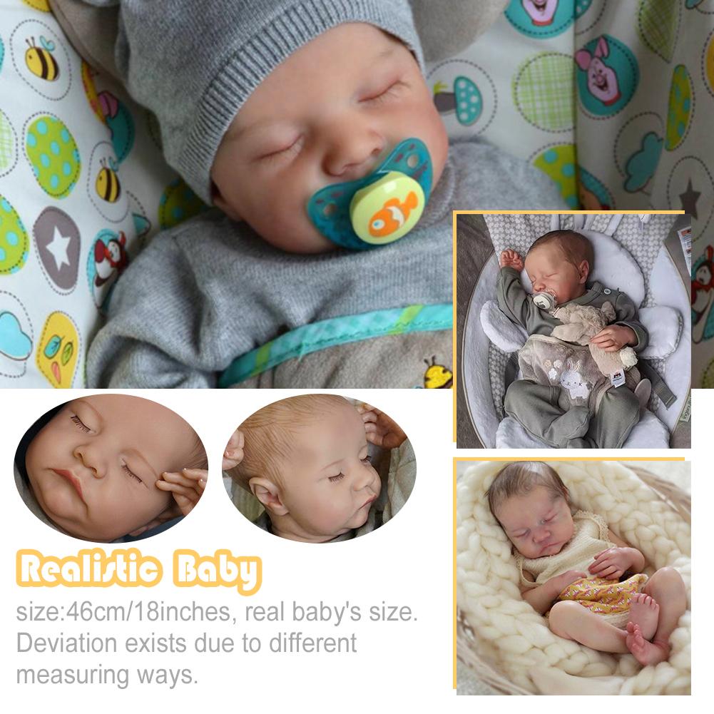 18in Real Life Dolls Lifelike Girl Full Body Vinyl Soft Whole Body Silicone Doll S7E0