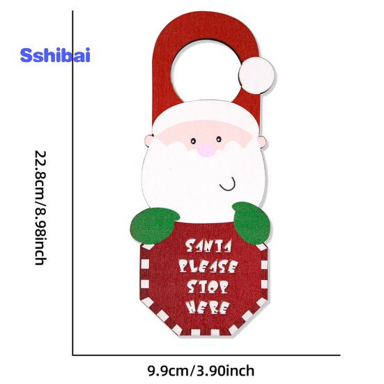 Рождественская деревянная дверная ручка, украшение, Санта-Клаус, снеговик, чулок, праздничный декор, дверная ручка, вешалка, подвеска, товары для вечеринок