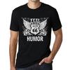 Men’s Vintage Tee Shirt Graphic T Shirt Feel The Humor Deep Black White Text