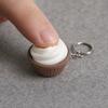 Stress Relief Key Pendant 3D Printed Simulation Cake Fidget Keychain with Metal Ring, Dessert Squeeze Toy Click Button Commuting & Detachable Design,