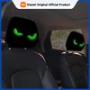 2PCS Black Fluorescent Eye Car Head Pillowcase, Double-sided Printed Car Interior Personalized Decoration Car Pillowcase