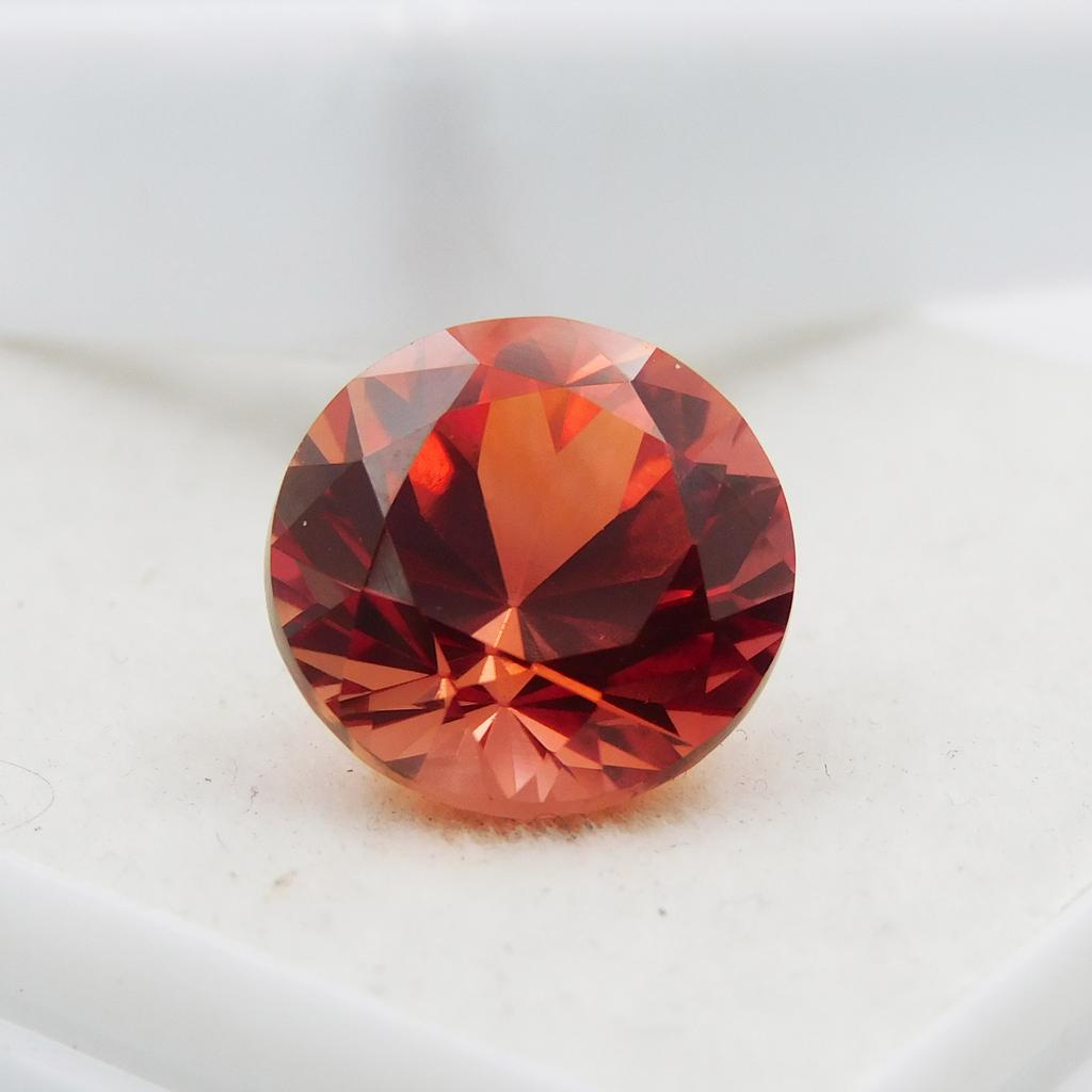 Orange Sapphire Loose Gemstone Round Fire 7.65 ct September Birthstone for Gem Collections