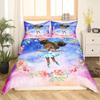 Gymnastics Ballet Lovers Duvet Cover Set Full Twin Size,Beauty Silhouette Polyester Bedding Set For Kids Teens Adults Room Decor