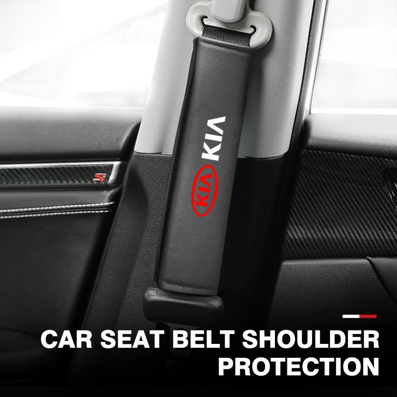 URDV7 For KIA Car Seat Belt Leather Safety Shoulder Cover Protection Pad Ceed Sportage Rio K5 K2 Optima Cerato Venga Sedona