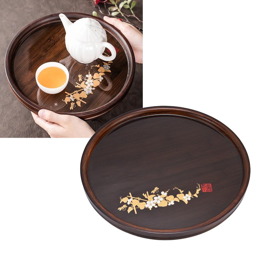 Bamboos Подставка-поднос для чайных чашек Гладкая поверхность Держатель Поднос Штабелируемый Блюдо для еды Послеобеденный чай