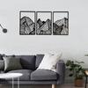 3pcs Uniques Mountain Sculpture Abstract Accent Metal Sign Wrought Iron Decors Hangings Pendants for Art Enthusiasts