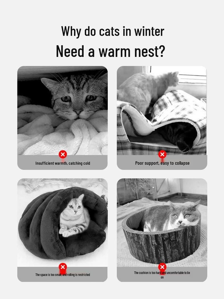 Cozy Autumn/Winter Fleece Pet Bed: Thickened Sofa Nest for Dogs and Cats
