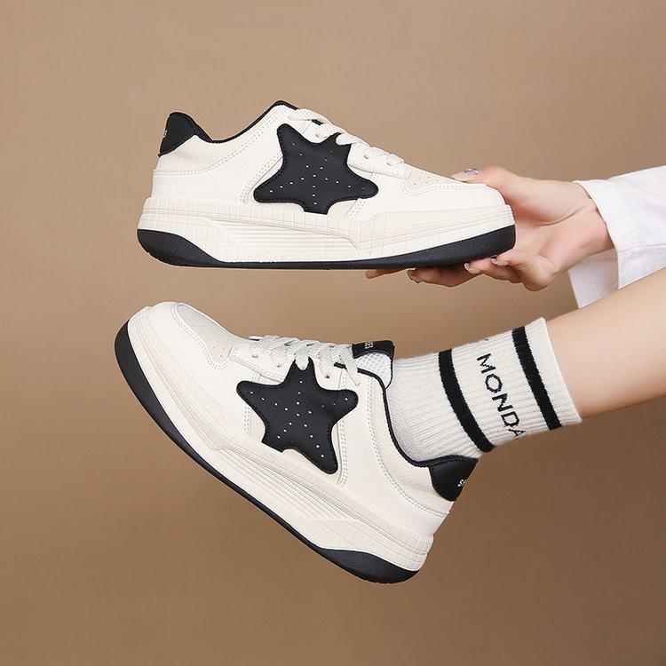 Туфли на мягкой подошве из кожи Star, женская обувь на осень и зиму 2025 года, с низким верхом, с металлическим листом, корейская версия, женская обувь