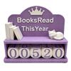 Счетчик прочитанных книг за год Визуальная запись чтения Компактный пластиковый трекер книг Декор для книжной полки В подарок Фиолетовый