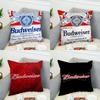 Наволочка Budweisers для Автомобильного Дивана Декоративная Домашняя Двусторонняя Печать Плюшевая Квадратная Подушка-Плед Чехол