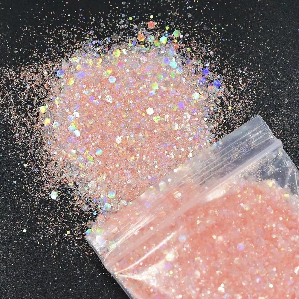 50G Holographic Nail Diamond Glitter Sequins Hexagon Holographic Glitter Polish Decoration