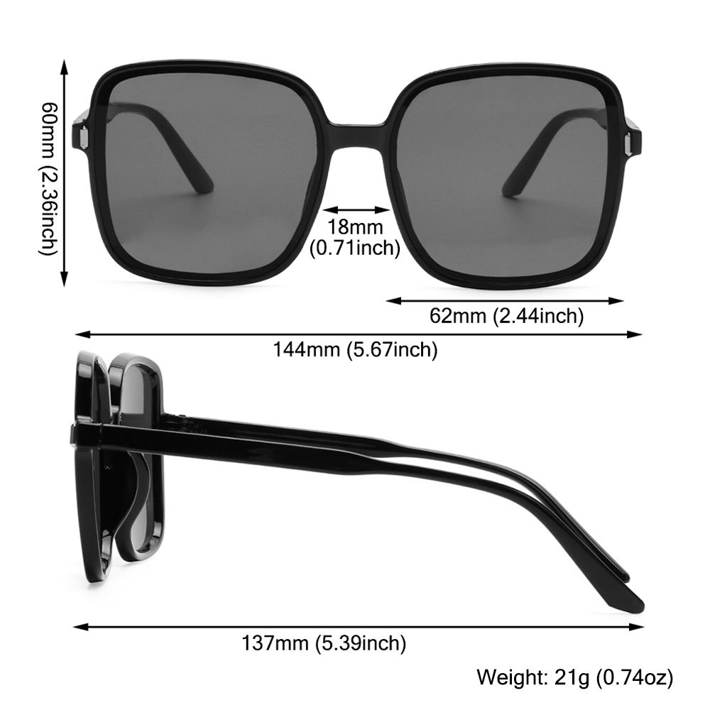 Luxury UV400 Driver Goggles Eyewear for Lady Big Frame Oversized Sunglasses Women Square Sun Glasses