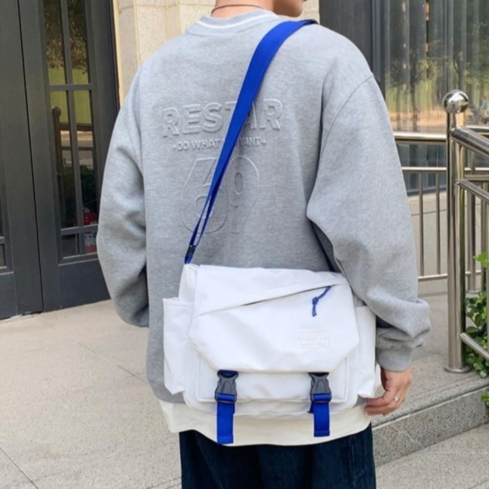 Multi Pocket Nylon Messenger Bag Korean Style Crossbody Bag Simple Women Shoulder Bag Students