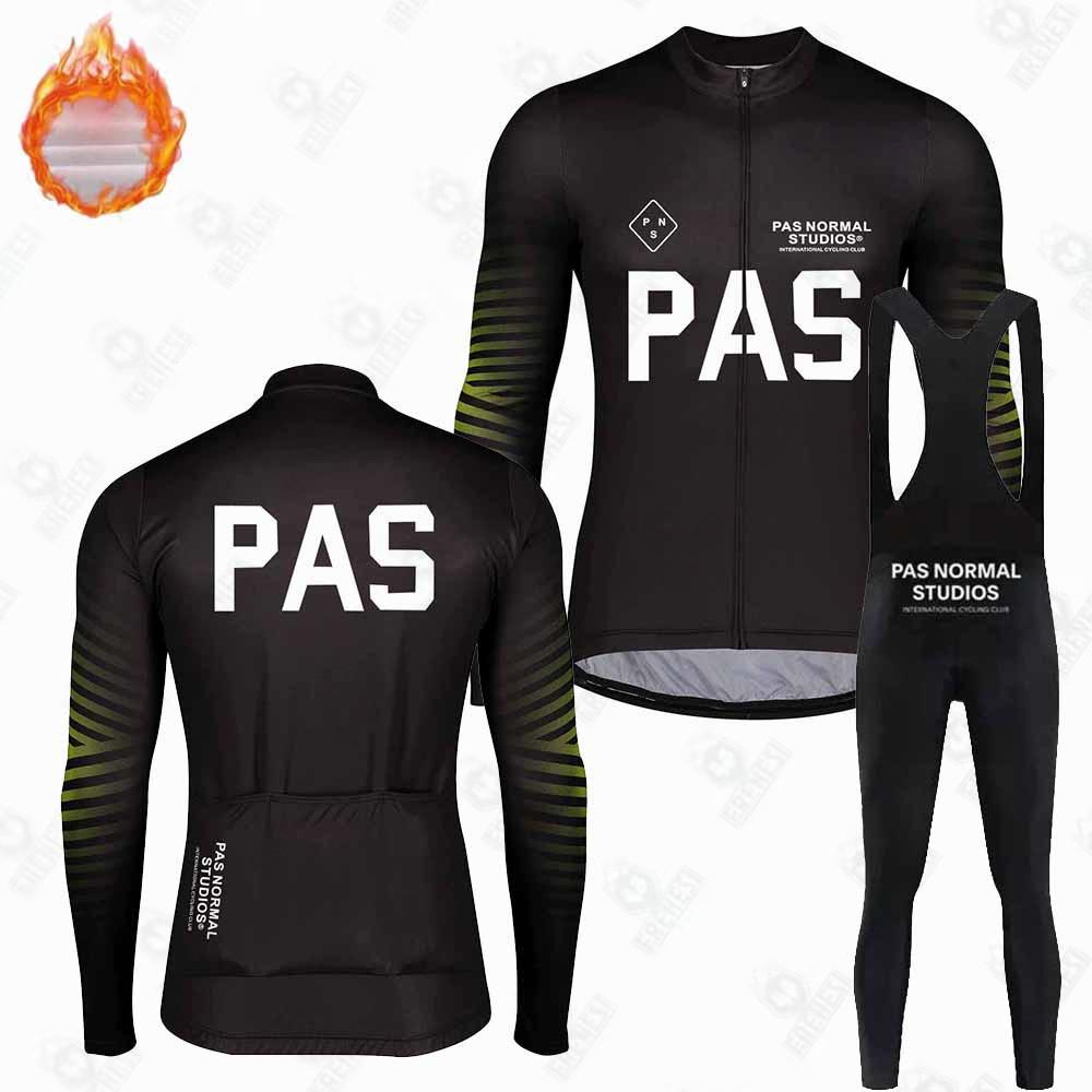 New PNS Fleece Suit Winter Cycling Suit Long Sleeve Strap Pants Road Bike Mountain Bike Outdoor