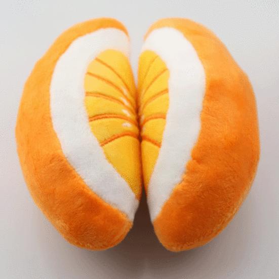 Dog Grinding Toy Orange Voice Bite-resistant Shape Built-in Plush Relieve Soft Touch Boredom Companion Squeeze Elastic Dog Squeak Toy