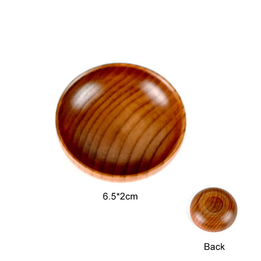 Round Wooden Small Tray Vinegar Seasoning Plate Dipping Sauce Bowl Bone Spitting Dish Dried Fruit Snack Tray Kitchen Accessories