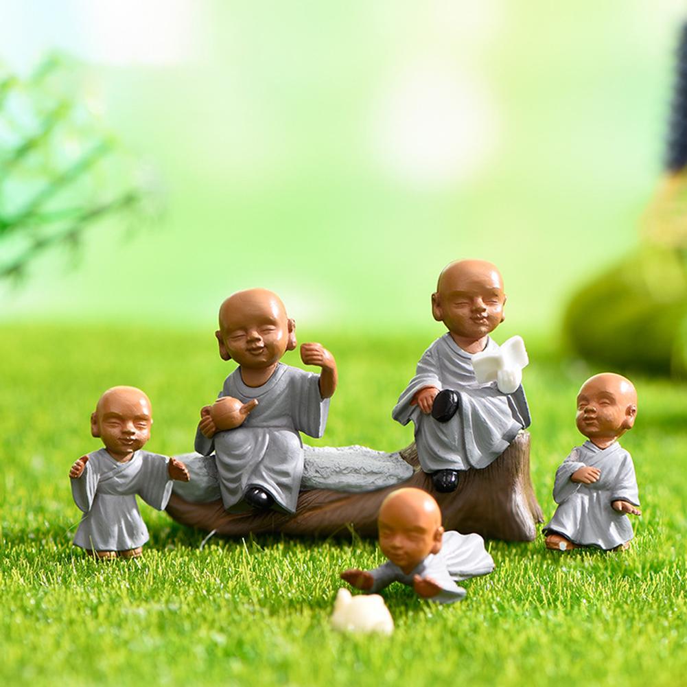 Monk Figurine Desktop Ornament Waterproof Rust-proof Micro Landscape Diy Home Decoration Accessories