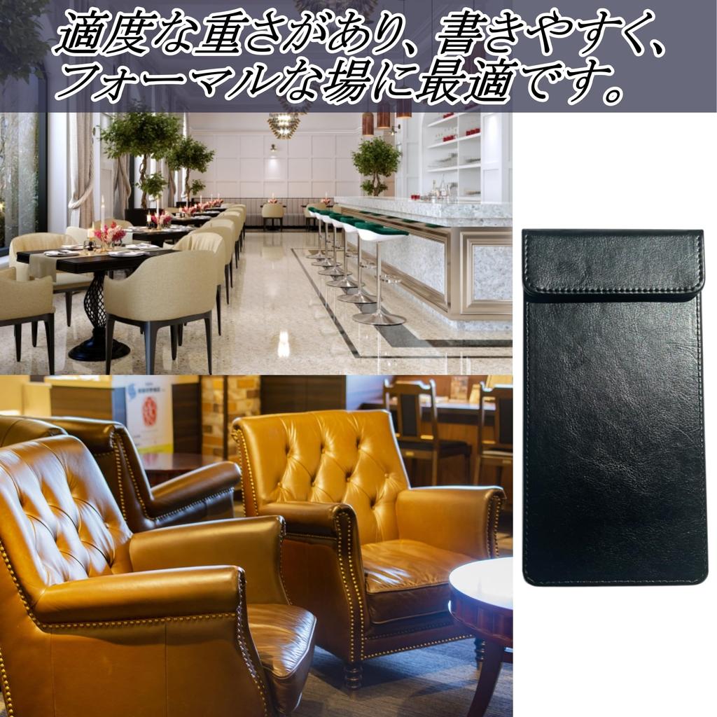 Анопоно Кожаный Стиль Слип Слип Слип Заказ Синтетический Коммерческий Черный Зажим, Держатель, Папка, Папка, Кожа, Использование, Ресторан, (10)