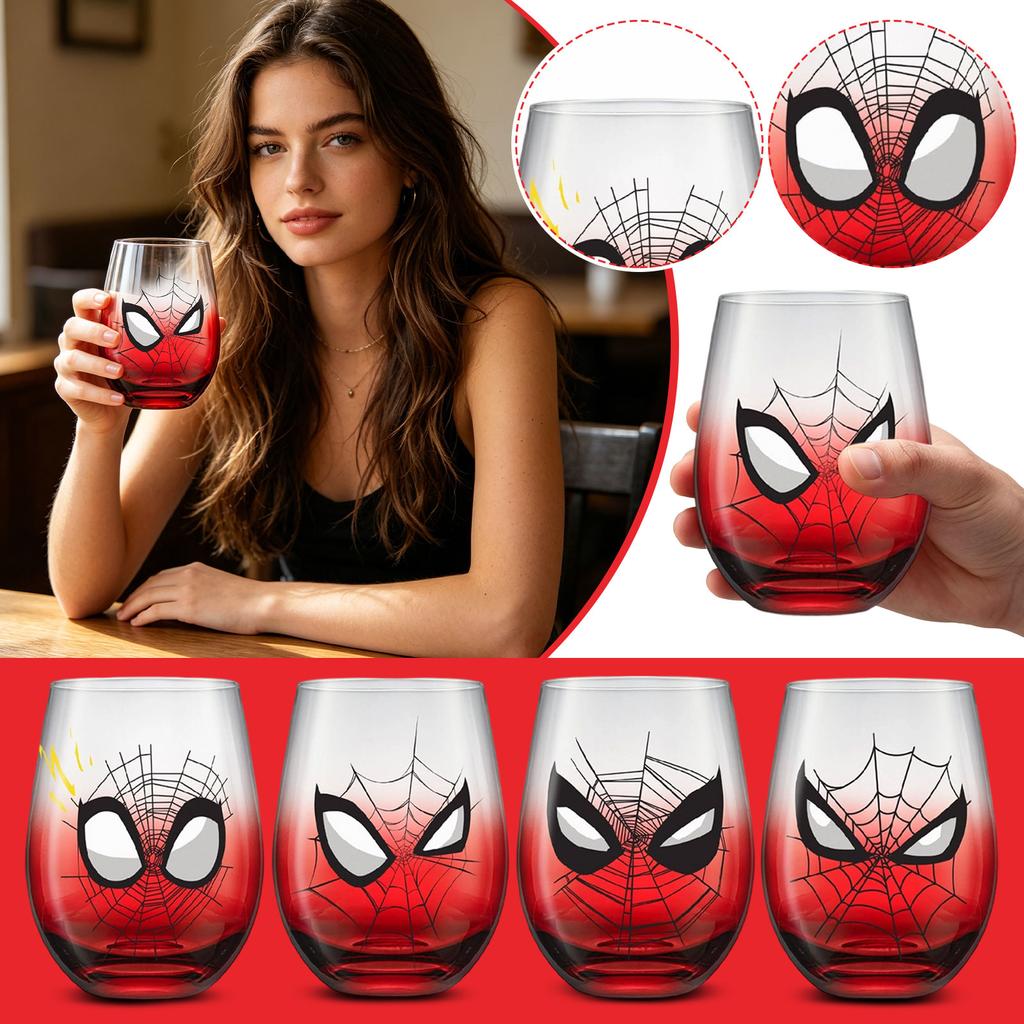 19oz Stemless Glass Tumbler Featuring Web Pattern and Eye Design Suitable for Everyday Use and Various Beverages Durable and Stylish Drinkware