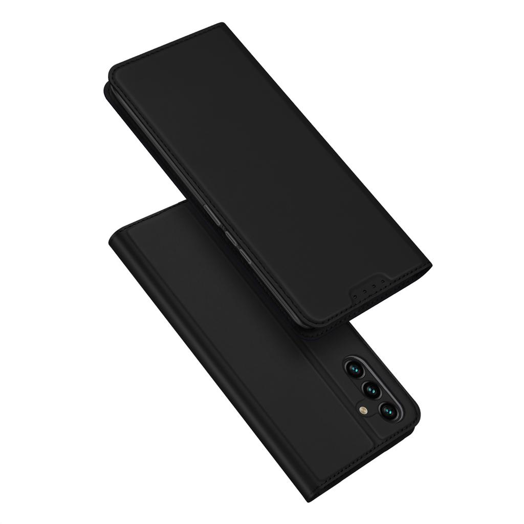 Dux Ducis Skin Pro Wallet Case for Samsung Galaxy A14 4G/5G with Card Holder & Stand - Black