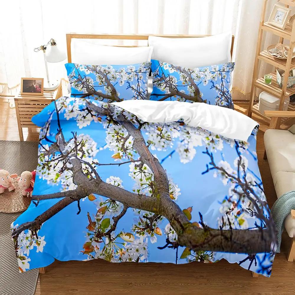 Комплект пододеяльников Natural Landscape Blue Sky Lawn Flower Double Queen King Size 2/3 шт. Полиэстеровое одеяло для детей, подростков и взрослых
