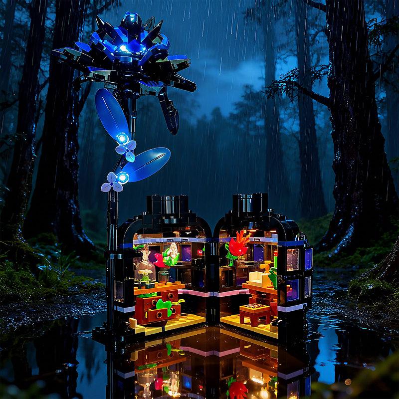 LYBMTWF LED Lighting Kit Compatible with Lego 76784 Black Dahlia Flower  (NOT Include The Model Bricks)