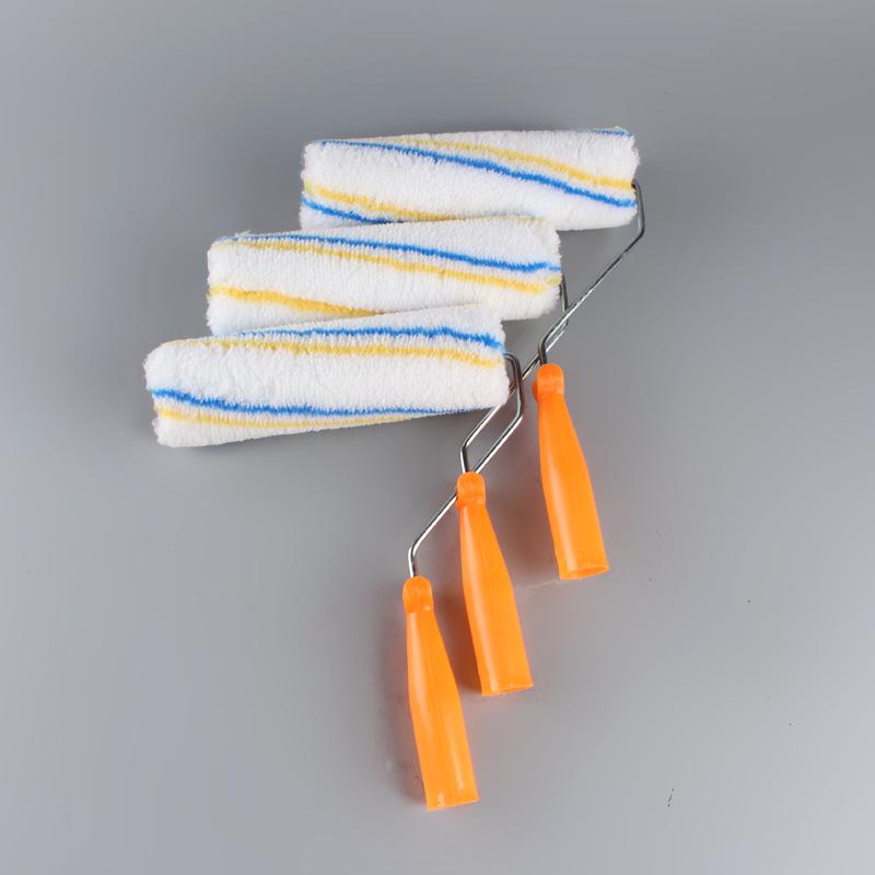 9-дюймовая желто-синяя угловая роликовая щетка с длинным ворсом — идеально подходит для ремонта дома, химического волокна, не пропускает пятна.