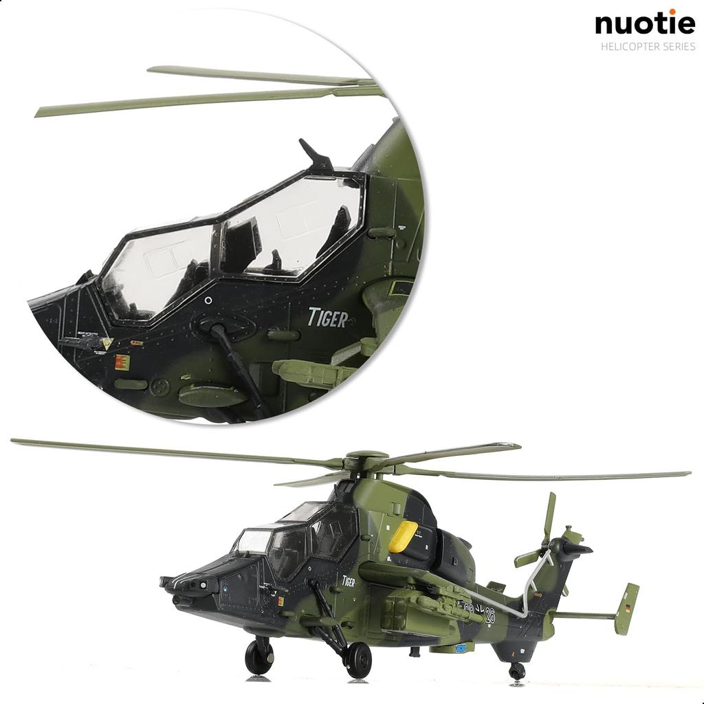 NUOTIE EC665 Eurocopter Tiger Металлическая модель самолета с подставкой UAT Немецкая военная литая модель вертолета из сплава Военная коллекция самолетов 1/72
