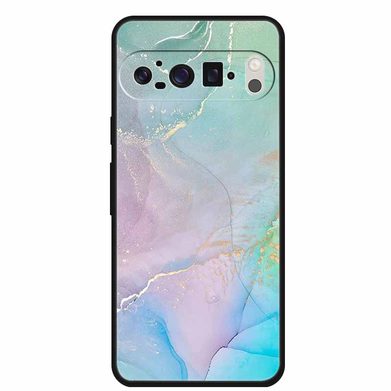 Чехол для мобильного телефона Google Pixel 9 Pro XL Роскошный защитный чехол из мягкого силикона для Google Pixel 9Pro XL Мраморный Мягкий черный Funda