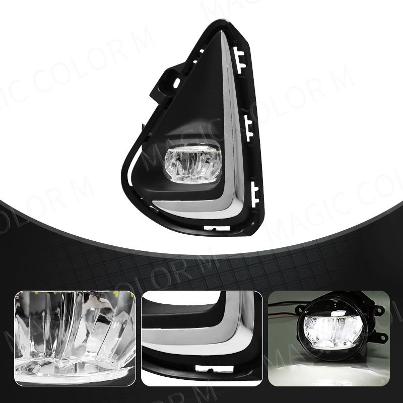 Светодиодные противотуманные фары для Toyota Corolla Axio 2018 2019 2020 2025 Противотуманные фары в сборе Решетка фар Провода Кнопка Рамка Хромированные крышки