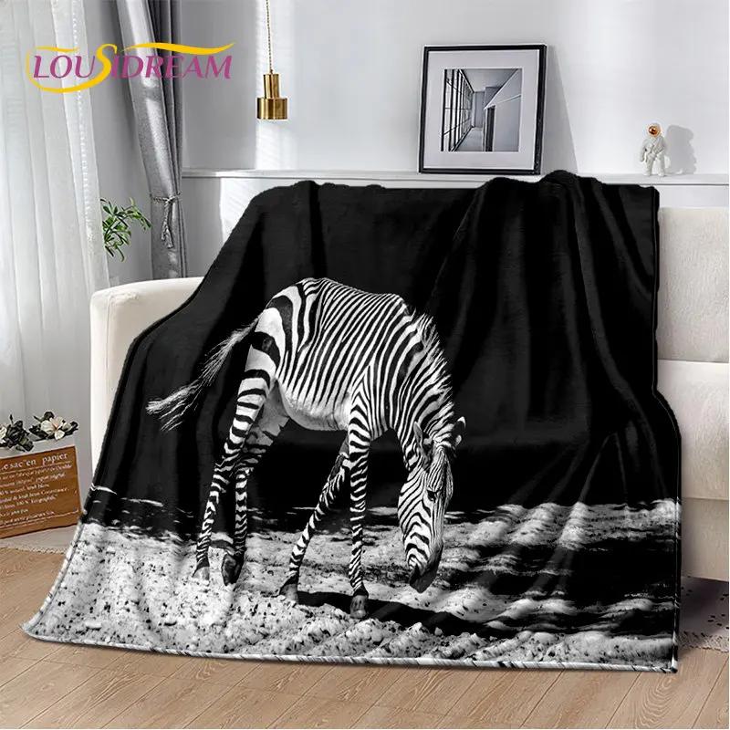 Wild Animal Zebra Soft Plush Blanket,Flannel Blanket Throw Blanket for Living Room Bedroom Bed Sofa Picnic Cover Bettdecke Kids