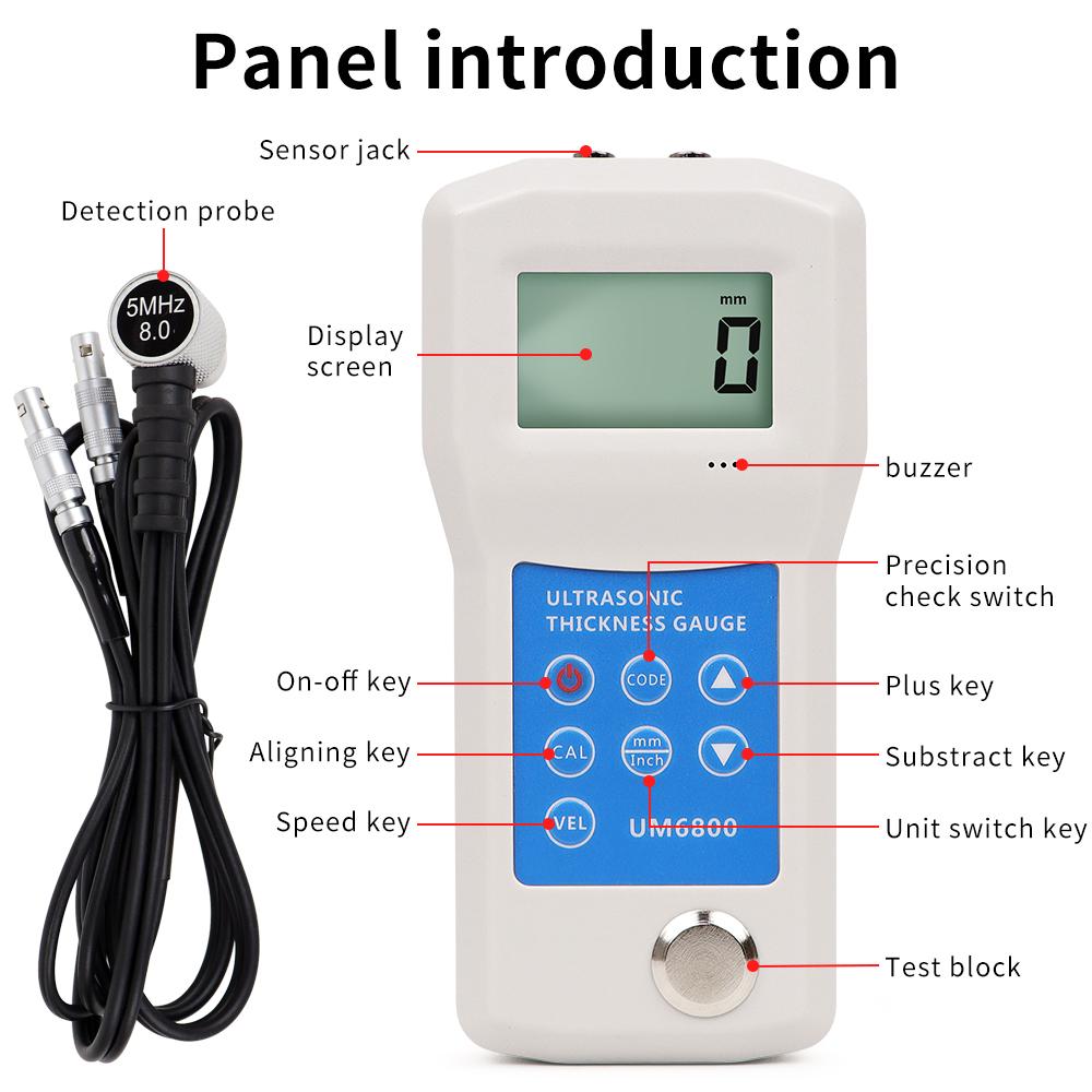 Толщиномер Ультразвуковой Тестер Металла 1.0 до 280ММ Звуковой Измеритель Скорости Звука Тестер Стали Тестер Измерения Толщины Трубы