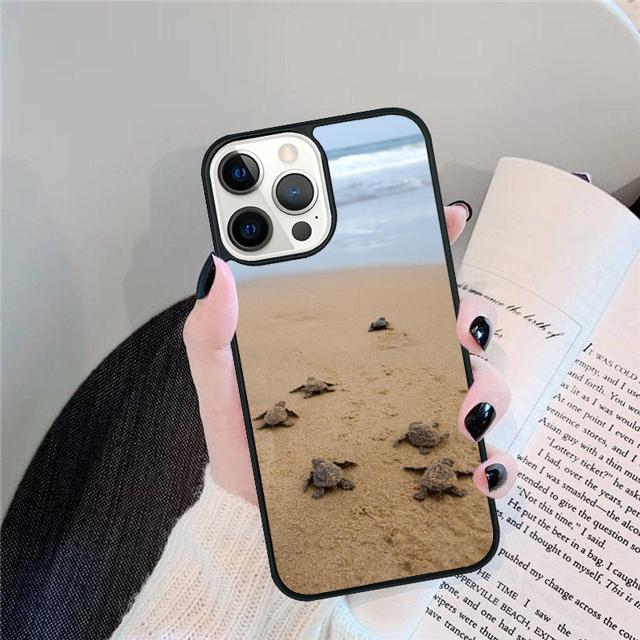 Чехол для телефона с изображением морских черепашек на пляже Для iPhone 17 Air 15 16 Pro Max 14 13 12 11 Pro Max Plus Coque Shell