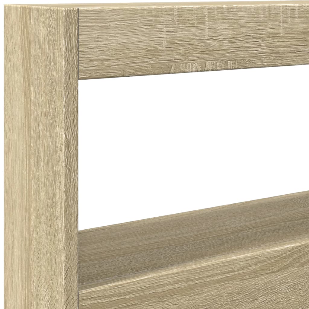 LED Headboard with Shelves Sonoma Oak 100 x 17 x 102 cm