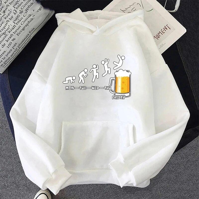 Толстовка с капюшоном Week Craft Beer, забавная женская спортивная одежда унисекс, индивидуальная толстовка с капюшоном для употребления алкоголя, модная толстовка, верхняя одежда