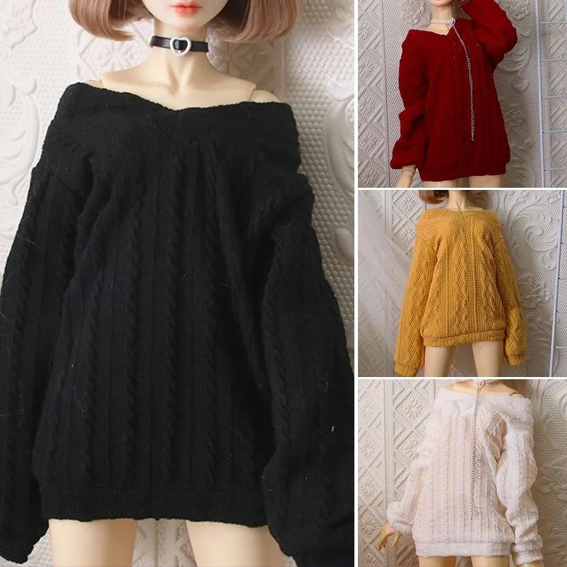 Новая модная кукла 30 см / 45 см / 60 см, свитер с открытыми плечами для кук BJD 1/6 1/4 1/3, кукла в комплект не входит
