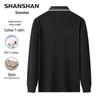Shanshan Мужская хлопковая рубашка-поло с длинным рукавом 100%