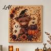 Relaxing Arts And Crafts for Home 2Pcs Halloween Faux Pearl Art Ghost Pumpkin Witch Crow Painting DIY Handmade Gift Craft Enthusiasts Kit