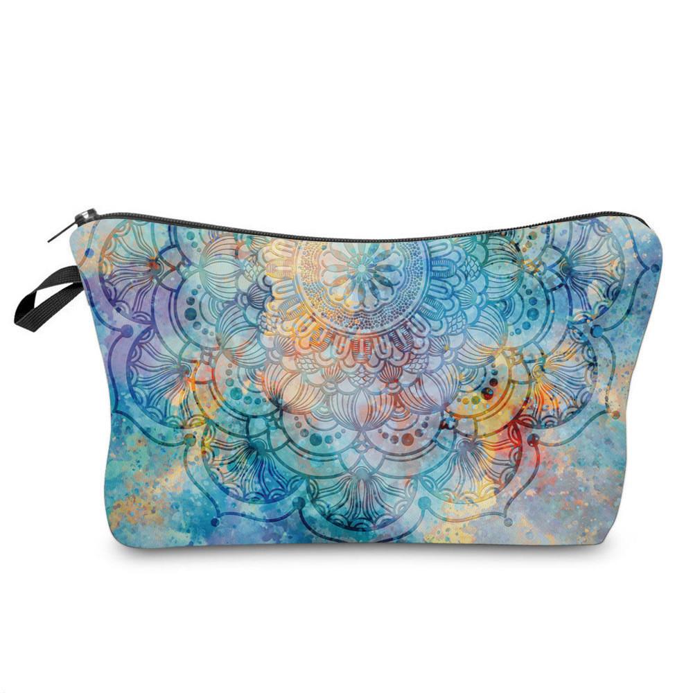 Bag Makeup Mandala Printed Multi Functional Portable Travel Storage Pouch Wash