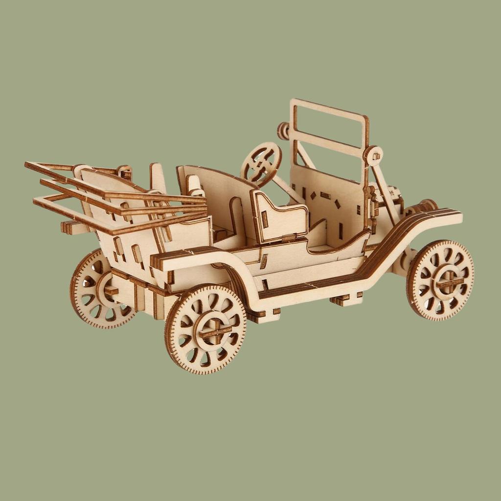 Собери свою собственную модель классического автомобиля - 3D деревянный пазл, увлекательный и познавательный DIY-подарок