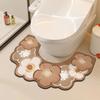 Anti Slip Bathroom Mat Water Absorbing U-shaped Floor Mat Beautiful Toilet Mat  Toilet Room
